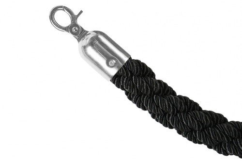 Barrier post rope, black, chrome latch