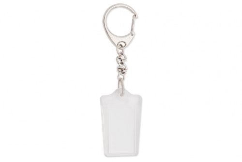 Key ring in plastic, standard without print with carabiner