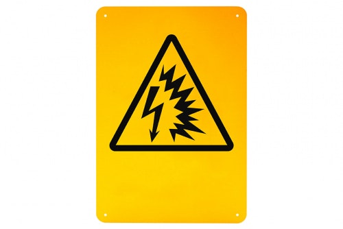 Warning sign high voltage work