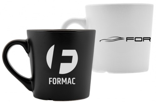 Coffee mug in stoneware with print