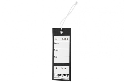 Key labeling with receipt, black print, one side