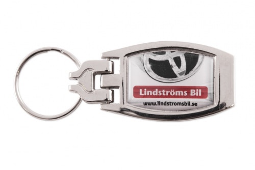 Key ring in chrome with 3D-emblem