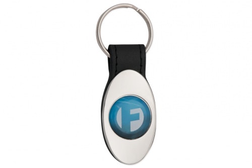 Key ring chrome, oval with 3D-emblem